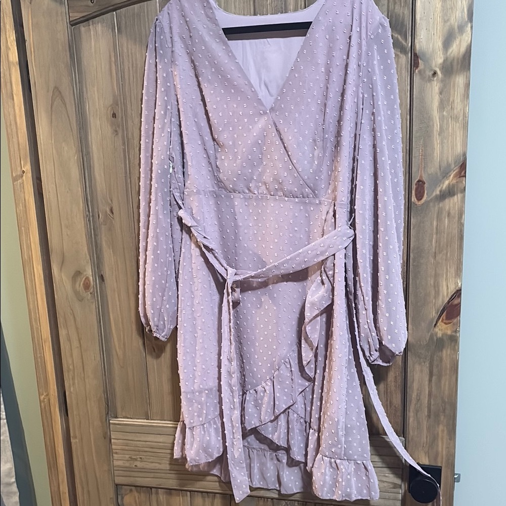 Elegant Pink Wrap Dress